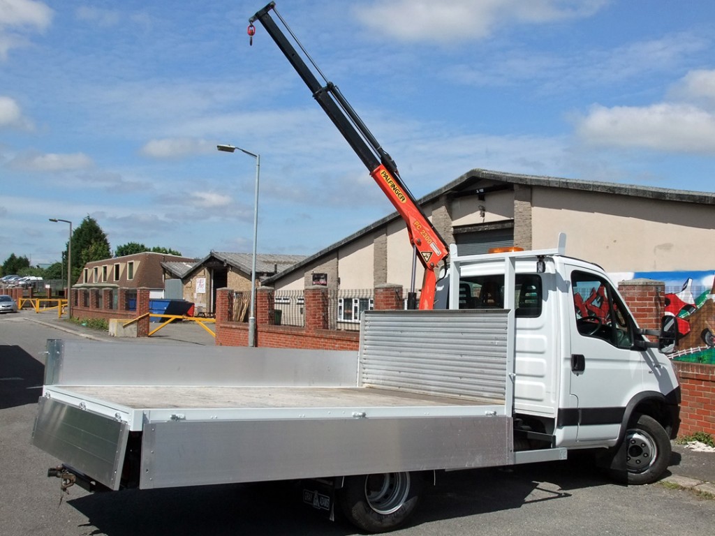 Specialist Commercial Vehicle Hire from Maun Motors Self Drive - Iveco Daily Dropside with Crane, 6500kg GVW - Specialised van hire, specialist lorry hire, specialist van hire, specialised vehicle hire